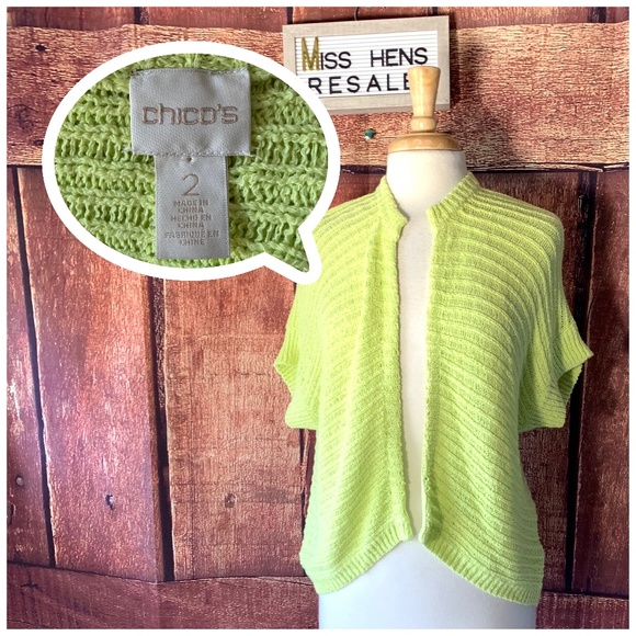 Chico's Tops - FINAL $ CHICO'S LIME GREEN NEON BEACH COVER UP